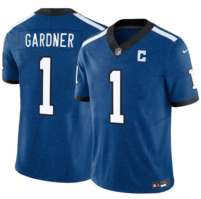 Men's Blue Indianapolis Colts #1 Sauce Gardner 2025 F.U.S.E. Throwback Vapor Limited Stitched Football Jersey